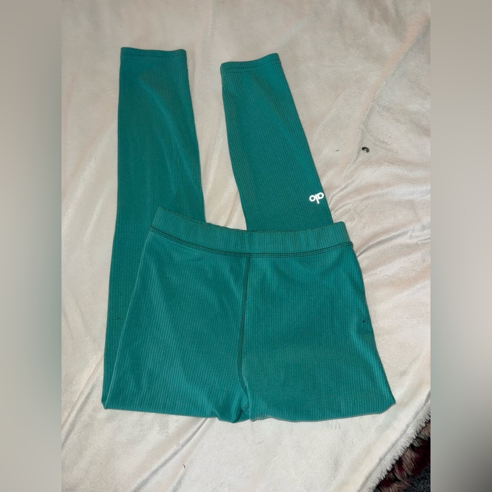 ALO Yoga Turquoise ribbed Leggings